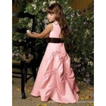 Vestido cor-de-rosa adorável da menina da flor ou vestido formal da menina da flor ou testes padrões do vestido da menina do flor do bebê ou vestido do vestido da flor do tamanho mais